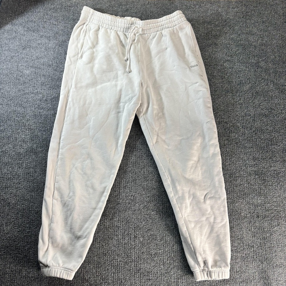 TNA Sweatfleece Jogger‎ Sweatpants Womens Small White Cozy Fleece Boyfriend Fit